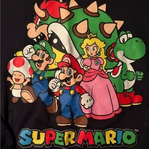 Super Mario Nintendo Unisex pullover sweatshirt Luigi, Princess Peach, Toad sz M